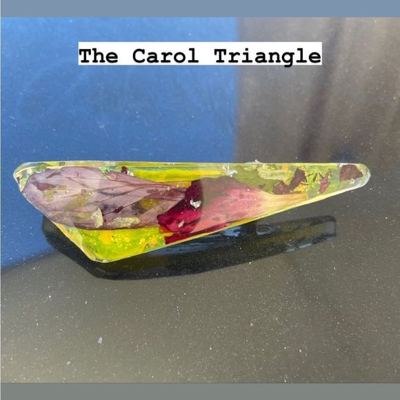 #107 Pressed Flower French Barrett Hair Clip - Picture 15 of 17